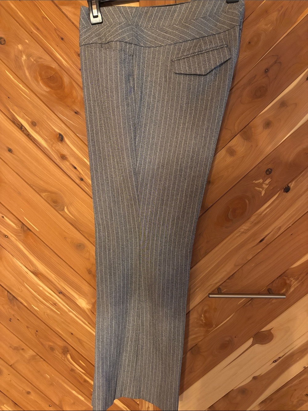 Express Pinstripe Womens Business Casual Flare bottom pants.